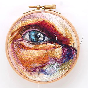 My Black Eye - Embroidery Art by Cath Janes